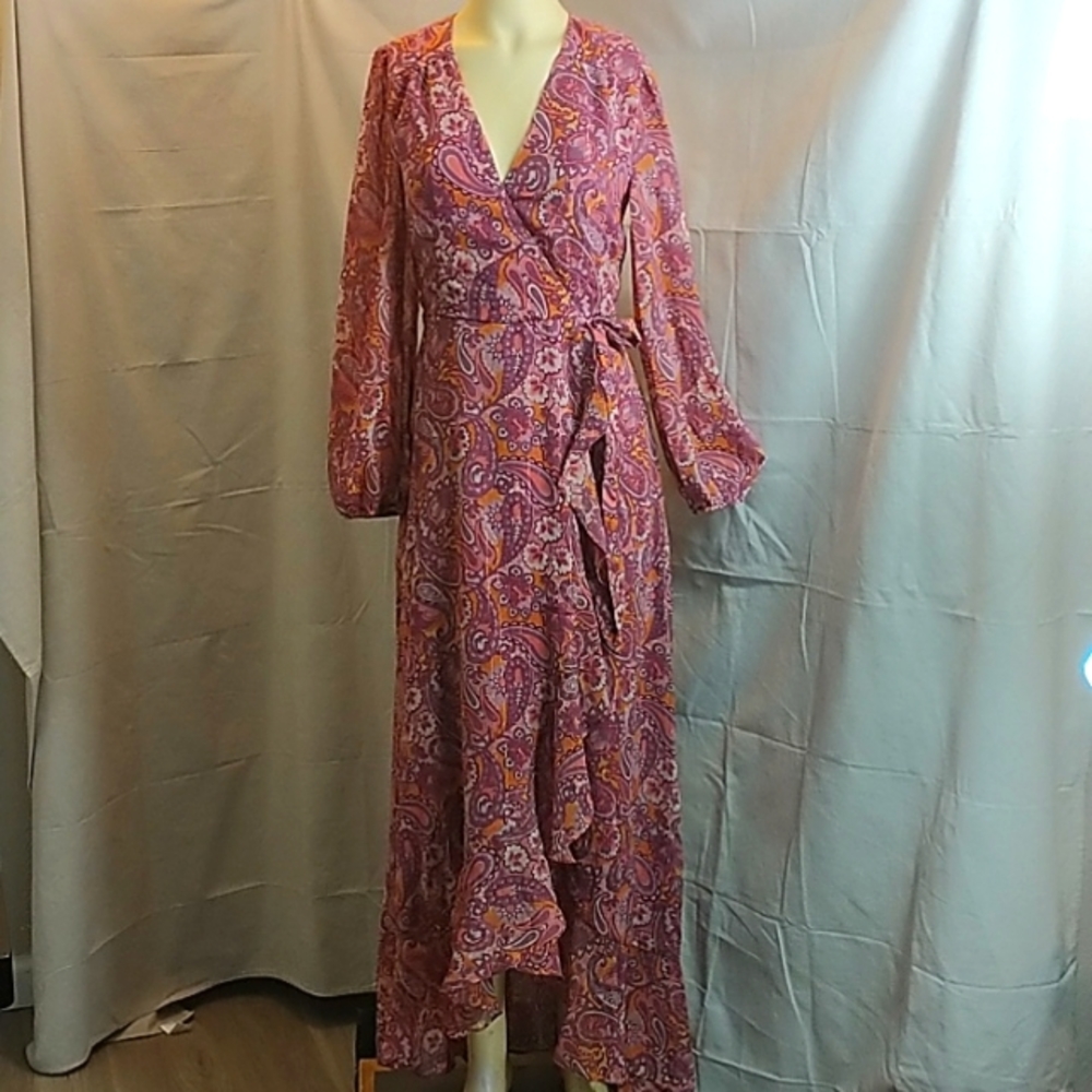 Mauve Paisley Print Maxi